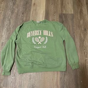 Green Beverly Hills Racquet Club crewneck